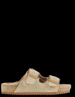 colors of california Mules fourrées suede furry bio 2 buckles
