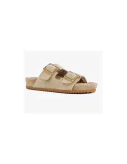colors of california Mules fourrées suede furry bio 2 buckles