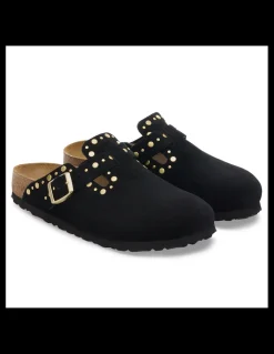 Discount birkenstock Mules Hiver Femme Boston Rivet Leve Black