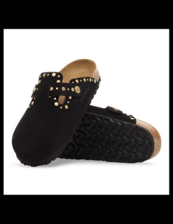 Discount birkenstock Mules Hiver Femme Boston Rivet Leve Black