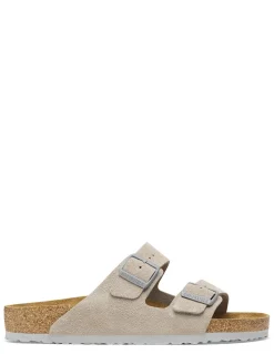 Discount birkenstock Mules Homme Arizona Suede Leather Beige
