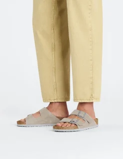 Discount birkenstock Mules Homme Arizona Suede Leather Beige