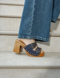 Discount sandro rosi Sabots à Talons Femme 9068 Denim
