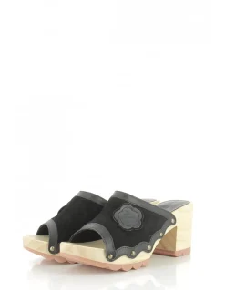Hot kickers Sabots à talons femme kick woodstok daim noir