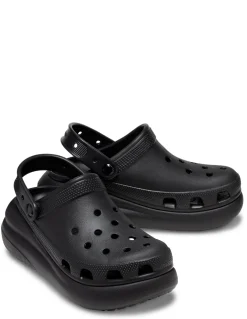 Outlet crocs sabots compensées femme classic crush clog noir