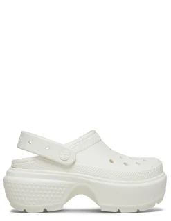 Sale crocs Sabots Compensés Femme Stomp Clog Chk Blanc