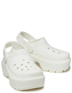 Sale crocs Sabots Compensés Femme Stomp Clog Chk Blanc
