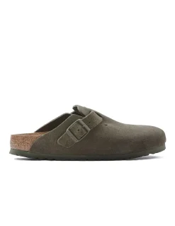 Clearance birkenstock Sabots femme boston daim thyme vert