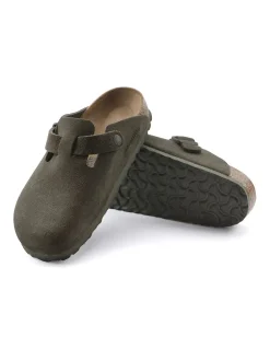 Clearance birkenstock Sabots femme boston daim thyme vert
