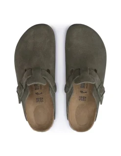 Clearance birkenstock Sabots femme boston daim thyme vert