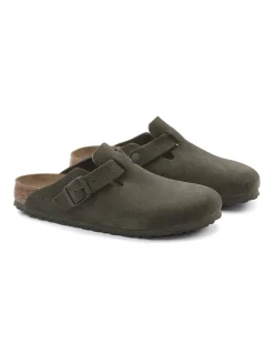 Clearance birkenstock Sabots femme boston daim thyme vert