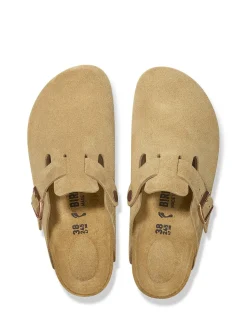 Outlet birkenstock Sabots Femme Boston Suede Leather Beige