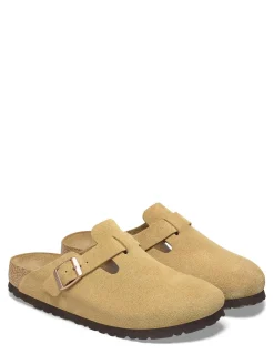 Outlet birkenstock Sabots Femme Boston Suede Leather Beige
