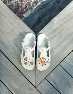 Best crocs Sabots femme classic mary jane clog linen blanc