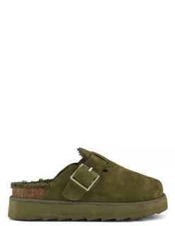 New colors of california Sabots Femme cow suede platform vert