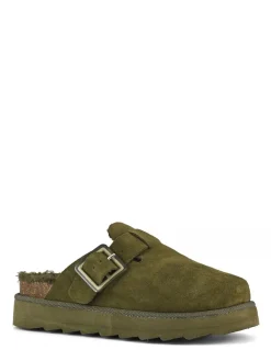 New colors of california Sabots Femme cow suede platform vert