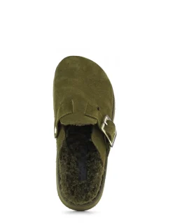 New colors of california Sabots Femme cow suede platform vert