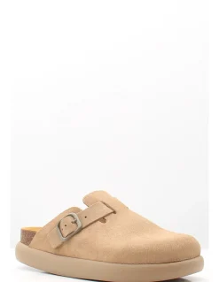 Online scholl Sabots Femme fae chunky suede dark beige