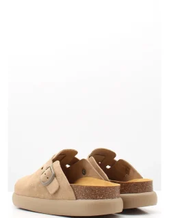 Online scholl Sabots Femme fae chunky suede dark beige