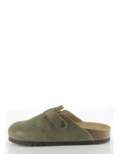 Outlet scholl Sabots Femme FAE Daim Kaki