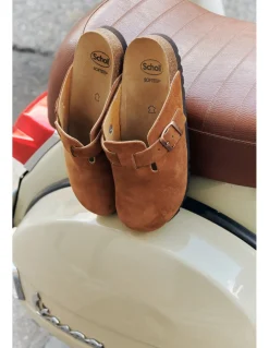 New scholl Sabots Femme FAE Daim Marron