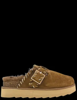 Outlet colors of california Sabots Femme platform wool stitchings marron