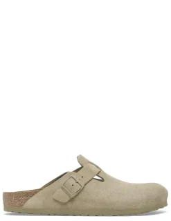 Sale birkenstock Sabots Homme Boston Suede Leather Fadded Khaki