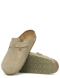 Online birkenstock Sabots Mixte Boston Suede Leather Fadded Khaki