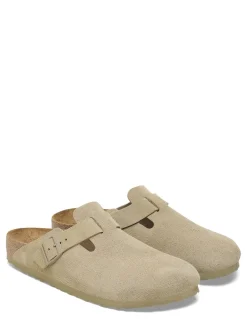 Online birkenstock Sabots Mixte Boston Suede Leather Fadded Khaki