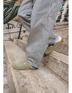 Online birkenstock Sabots Mixte Boston Suede Leather Fadded Khaki