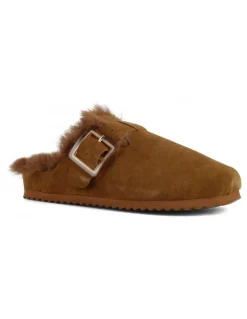 Outlet colors of california Sabots suede furry bio closed toe