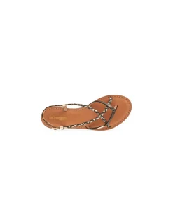 Sale Les tropeziennes par M.Belarbi Sandales Femme Monatres Cuir Noir/Doré