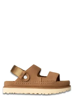 New ugg Sandales Goldenstar Glide daim Chestnut