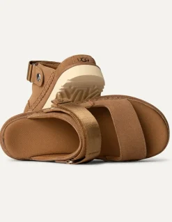 New ugg Sandales Goldenstar Glide daim Chestnut