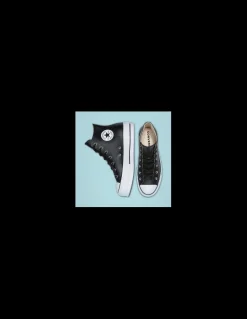 converse sneakers compensées montantes femme chuck taylor lift clean hi noir