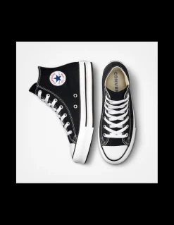 Clearance converse sneakers compensées montantes femme eva lift hi noir