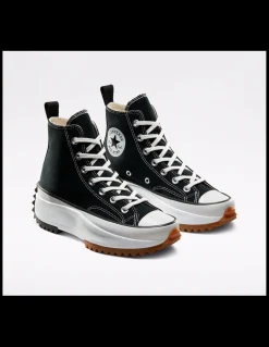Sale converse sneakers compensées montantes mixte run star hike hi noir