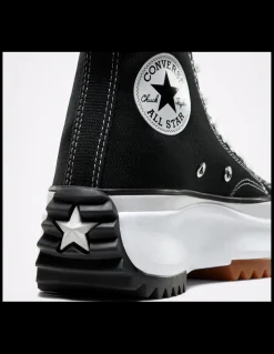 Sale converse sneakers compensées montantes mixte run star hike hi noir