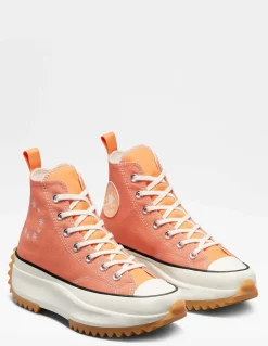 Best converse Sneakers compensées montantes femme run star hike hi rose orange avec motifs