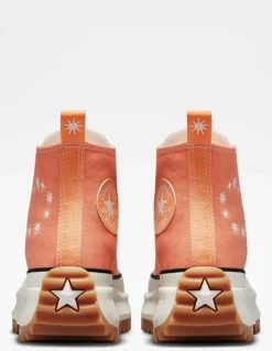 Best converse Sneakers compensées montantes femme run star hike hi rose orange avec motifs
