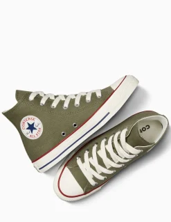 Discount converse Sneakers Femme chuck classic hi vert olive