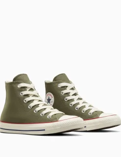 Discount converse Sneakers Femme chuck classic hi vert olive