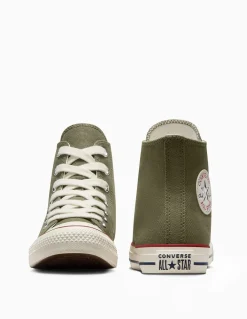 Discount converse Sneakers Femme chuck classic hi vert olive