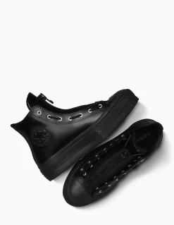 Outlet converse Sneakers Femme Ctas Lift Hi Cuir Noir