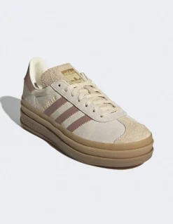 Best adidas Sneakers femme gazelle bold daim beige/rose
