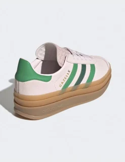 New adidas Sneakers femme Gazelle Bold daim rose/vert