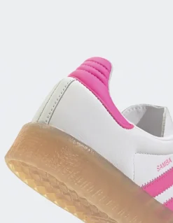 New adidas Sneakers femme Sambae cuir blanc/rose