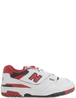 Outlet new balance Sneakers homme 550 cuir blanc/rouge