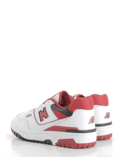 Outlet new balance Sneakers homme 550 cuir blanc/rouge