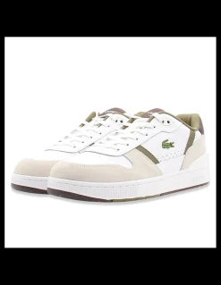 lacoste Sneakers Homme T-Clip Blanc et verts